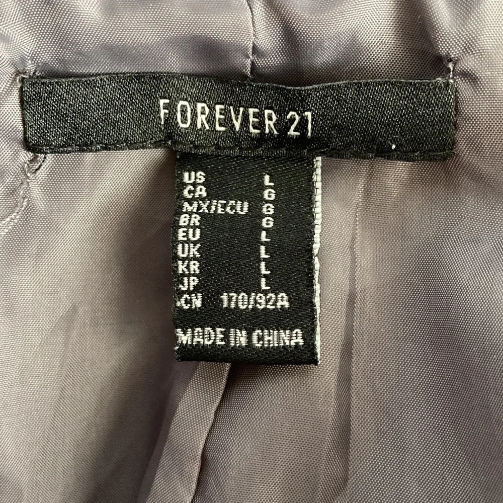 Forever 21 Gray Pea Coat Size Large - Picture 7 of 12